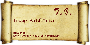 Trapp Valéria névjegykártya